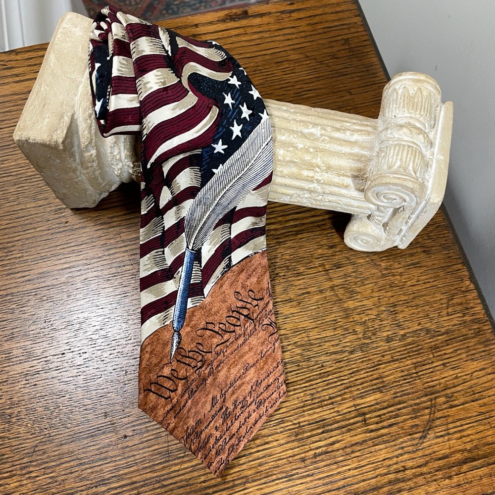 Tango by Max Raab Americana Series The Constitution Silk Tie Xtra long Patriotic